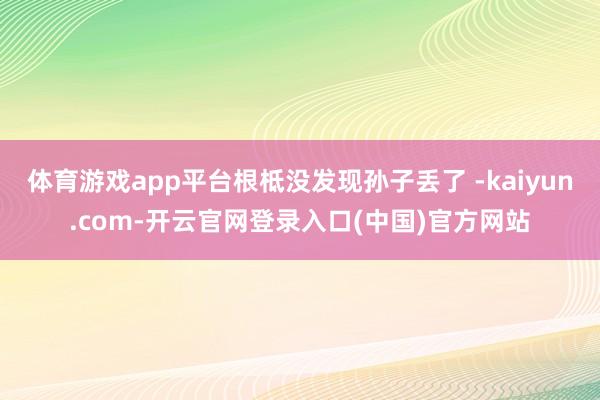 体育游戏app平台根柢没发现孙子丢了 -kaiyun.com-开云官网登录入口(中国)官方网站