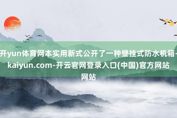 开yun体育网本实用新式公开了一种壁挂式防水机箱-kaiyun.com-开云官网登录入口(中国)官方网站