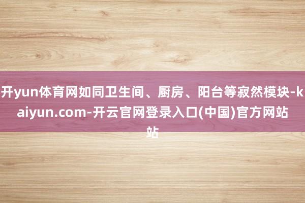 开yun体育网如同卫生间、厨房、阳台等寂然模块-kaiyun.com-开云官网登录入口(中国)官方网站