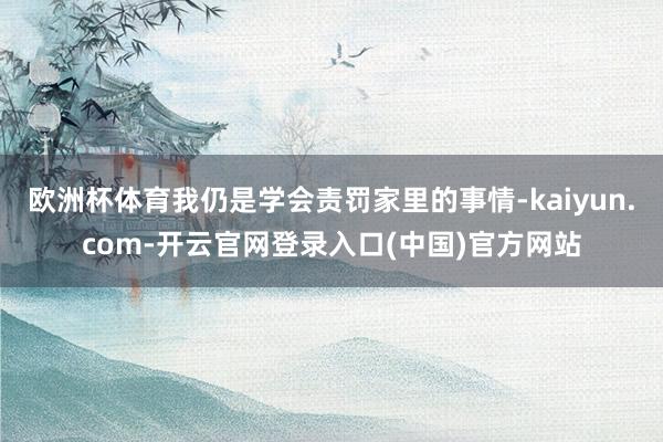 欧洲杯体育我仍是学会责罚家里的事情-kaiyun.com-开云官网登录入口(中国)官方网站